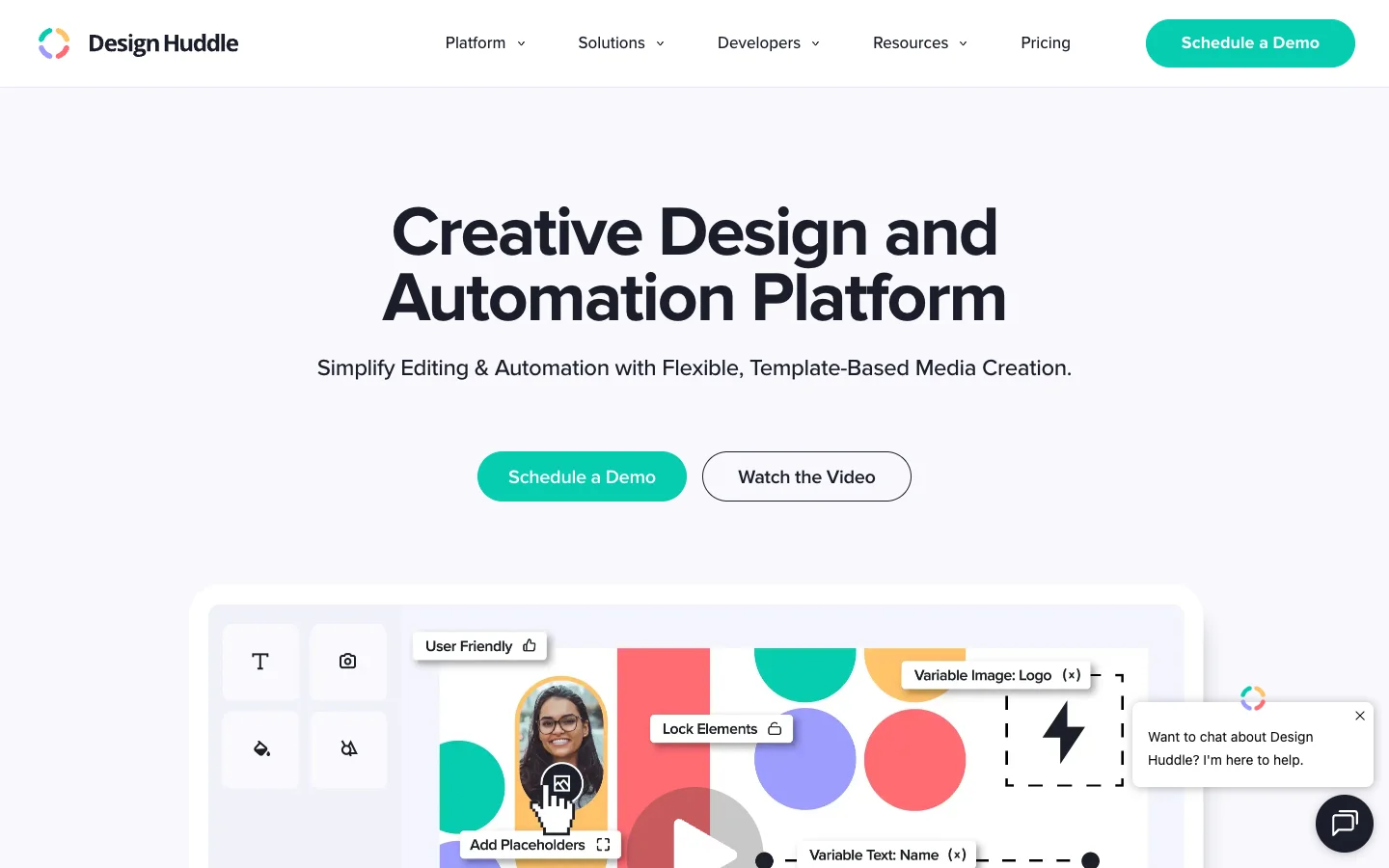 Design Huddle homepage showing template and editor options