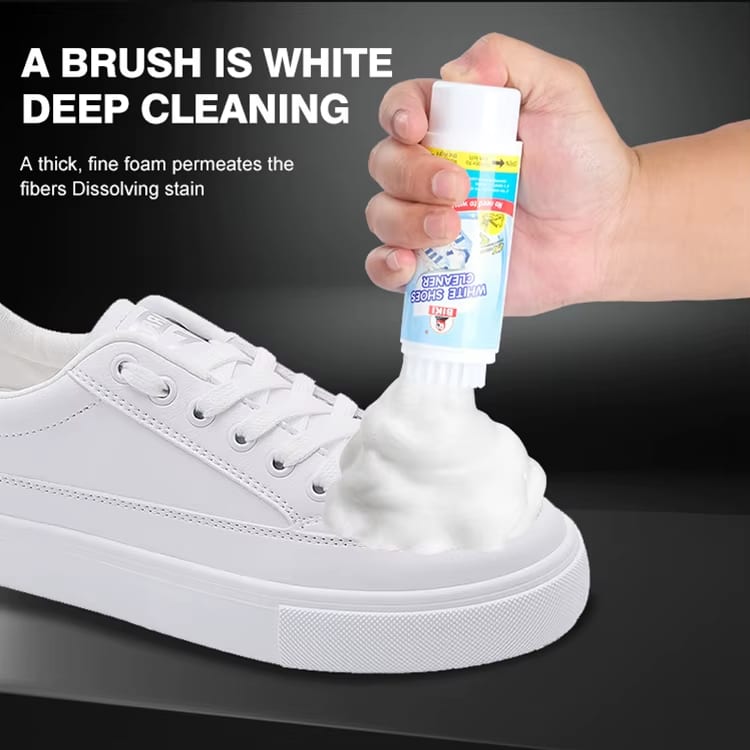 White Shoe Cleaner Foam with Brush 60ml – No Wash Sneaker Cleaner (Bangladesh) view 2