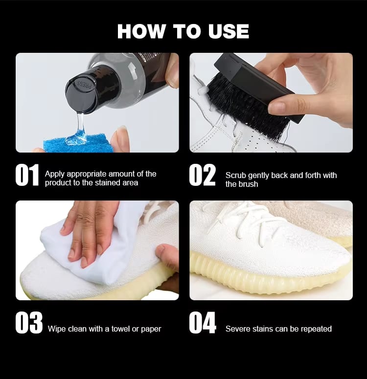 Sport Shoe Cleaner Kit – Sneaker liquid  Cleaner + Brush   | Leather, Suede & Fabric জুতার জন্য All-in-One Cleaning Set photo 3