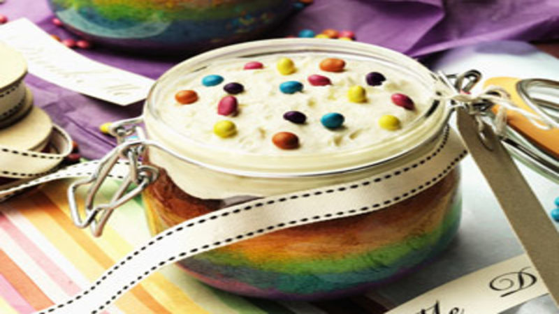rainbow cake in a