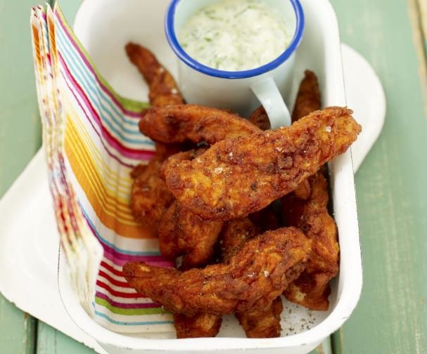 Golden chicken goujons Good Food Channel