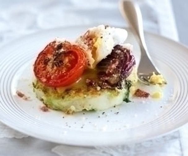 Brussels sprout bubble and squeak cakes Good Food Channel