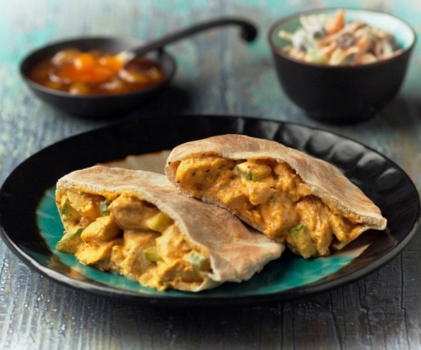 Coronation chicken pittas Good Food Channel