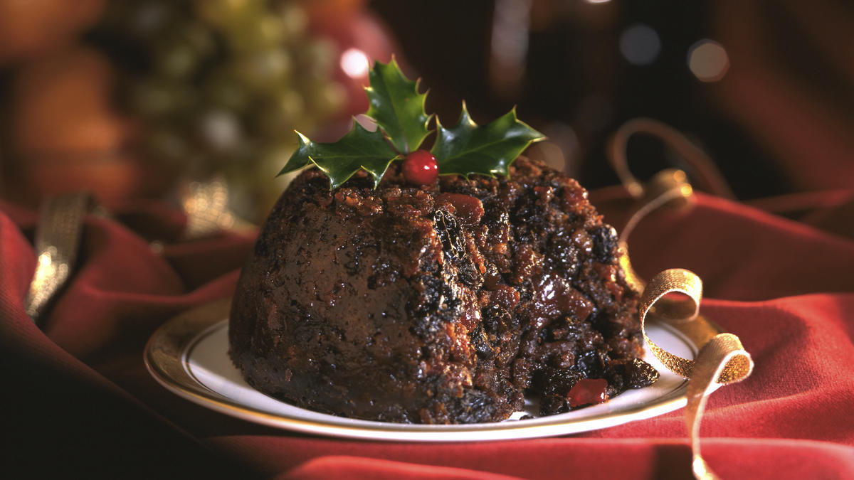 Nutters sticky christmas pudding | Good Food Channel