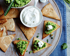 Pea guacamole canapés | Good Food Channel