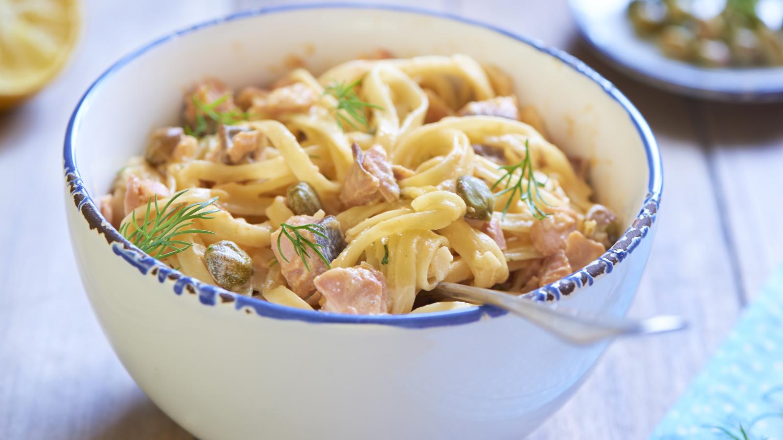 Smoked salmon tagliatelle Good Food Channel