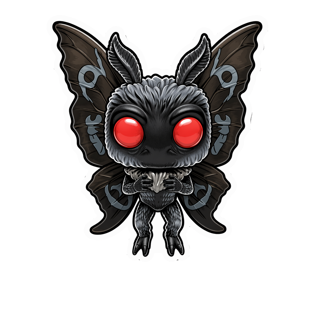 Mothman collectible displayed in a custom collector box