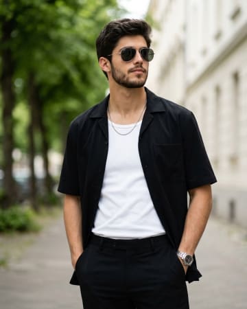 Sharp Street Style Portrait in All-Black Modern Look