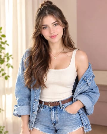 Casual Denim Jacket Portrait with Soft Natural Light