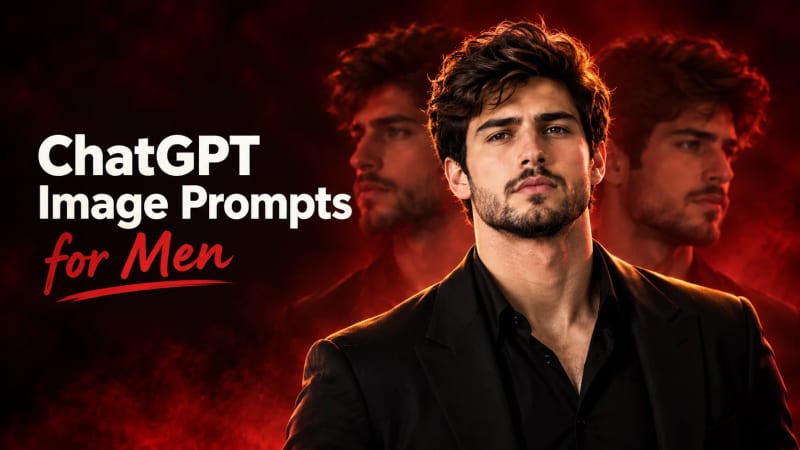 ChatGPT image prompts for men featuring a cinematic male portrait