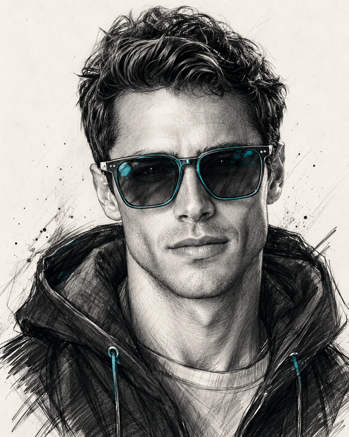 Hand-Drawn Fashion Portrait From Photo AI Prompt