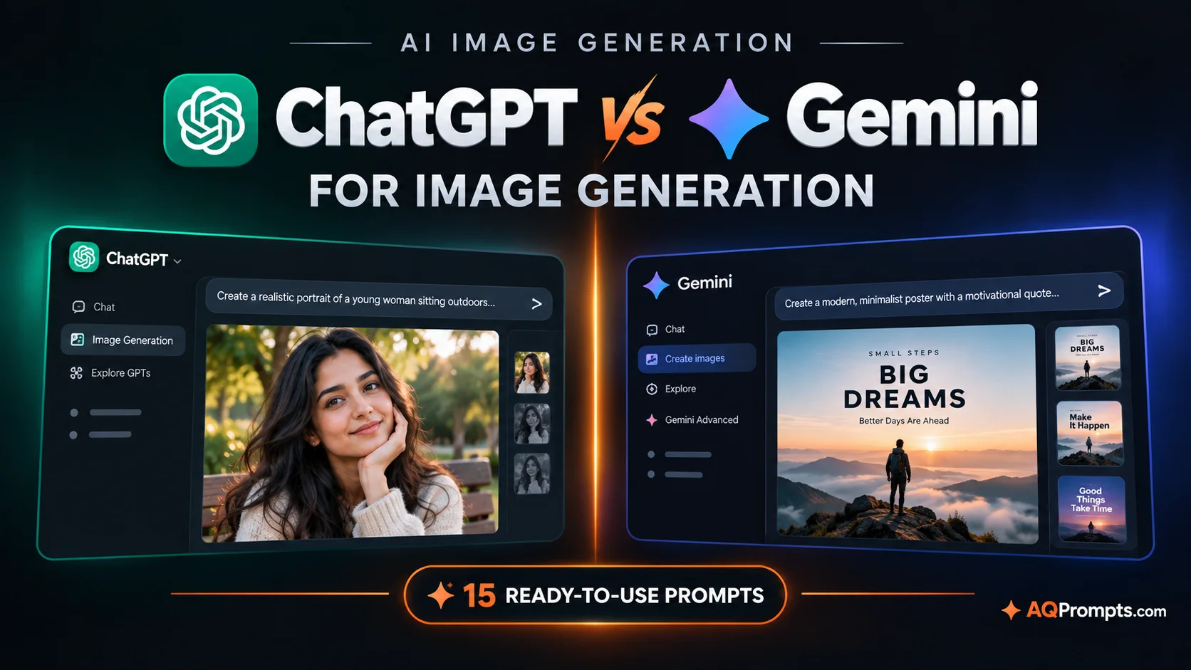 ChatGPT vs Gemini comparison for AI image generation