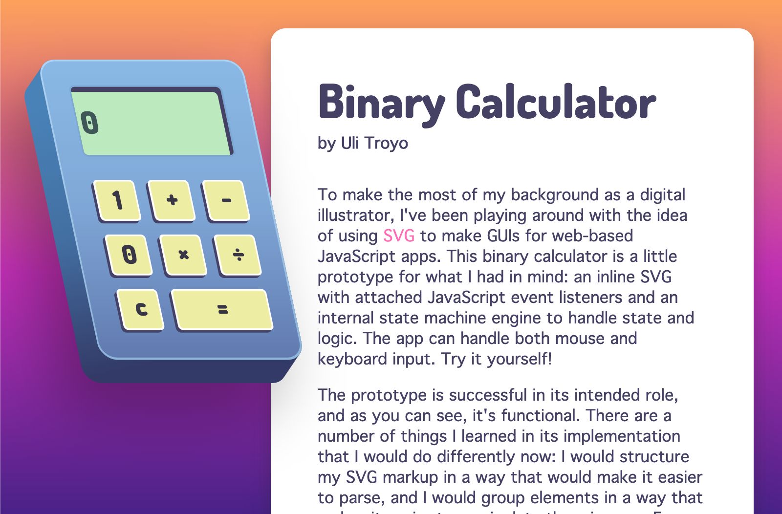 Binary Calculator