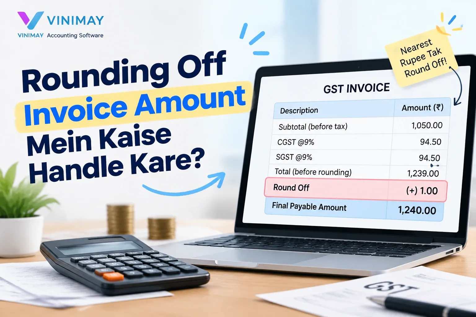 GST Invoice Mein Rounding Off Amount Kaise Handle Kare?
