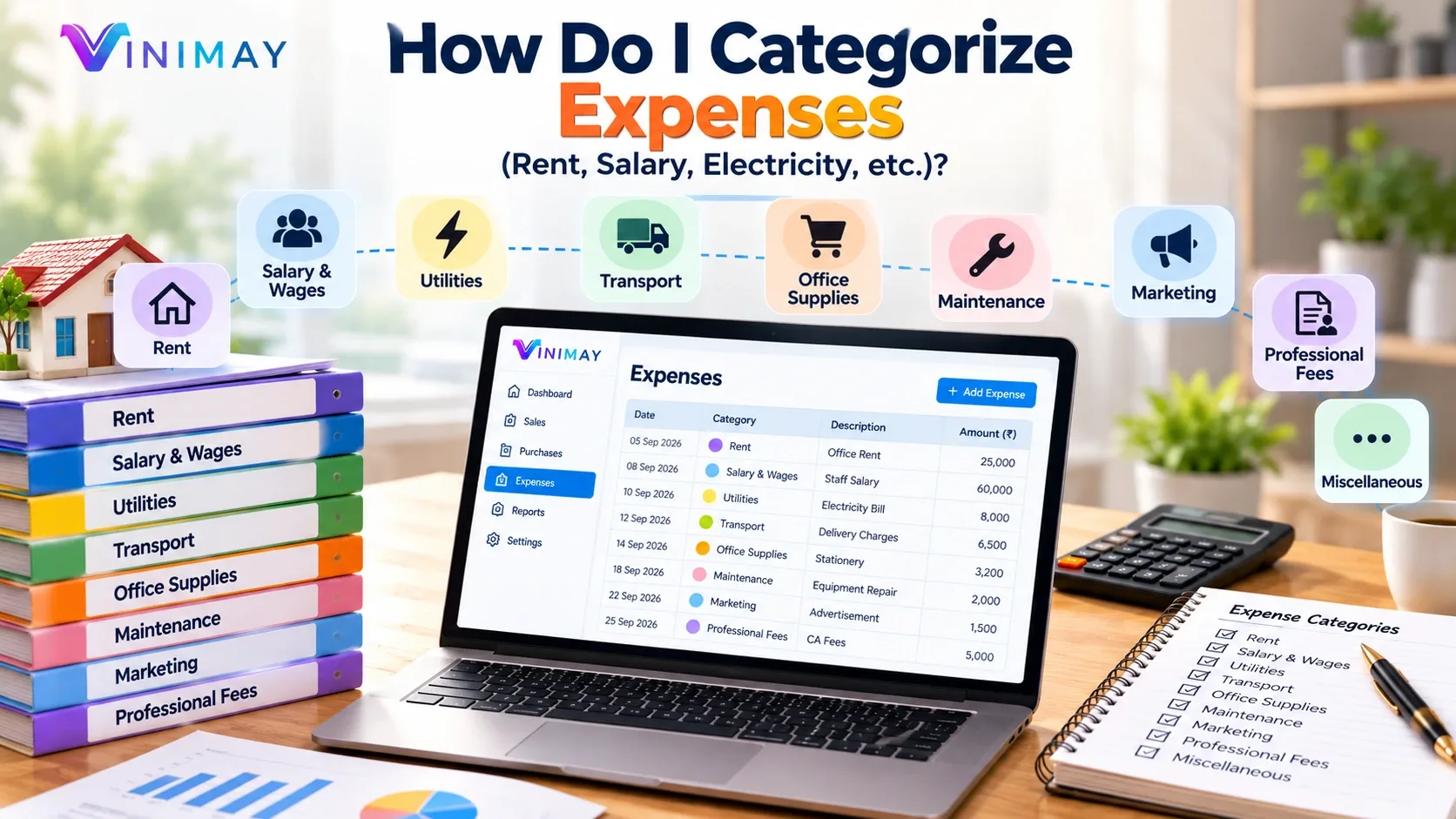 How Do I Categorize Business Expenses Like Rent, Salary, and Electricity?