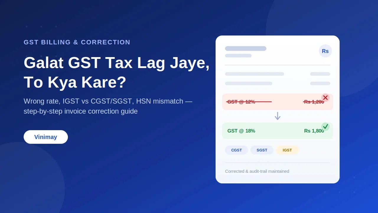 GST Bill Me Galat Tax Lag Jaye To Kaise Correct Kare?
