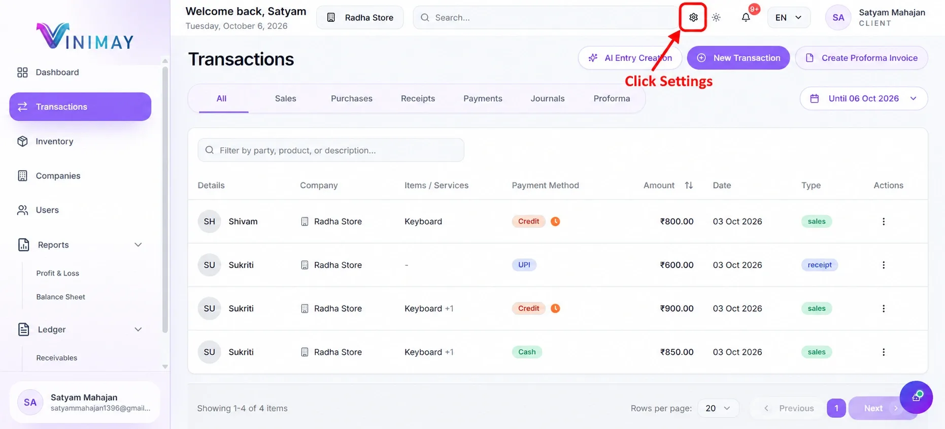 Vinimay Transactions Settings Tutorial (1)