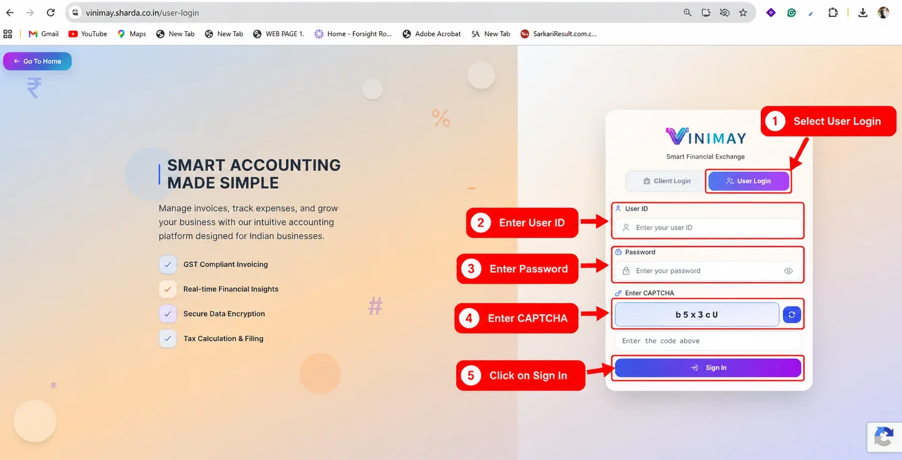 Vinimay-Login