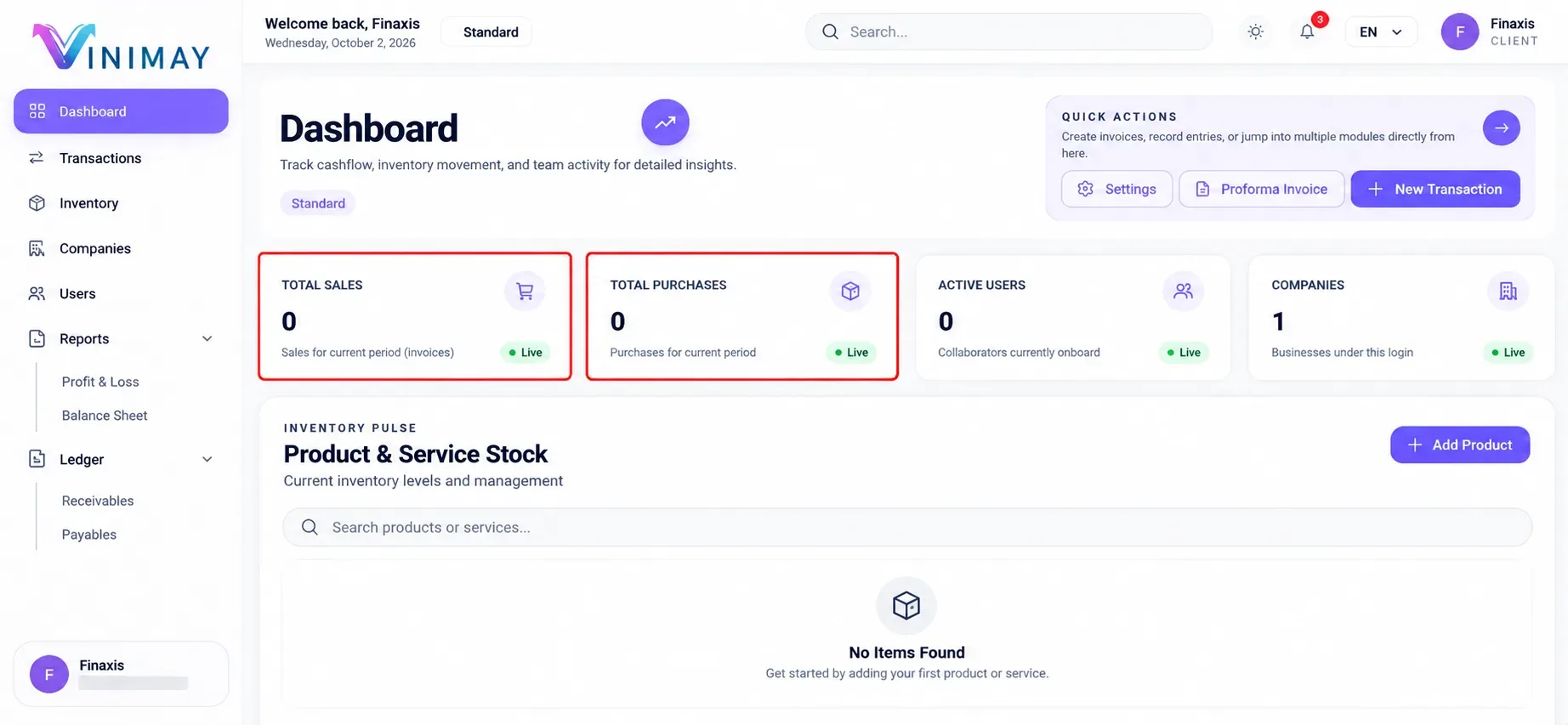 Step 2: Open the Dashboard