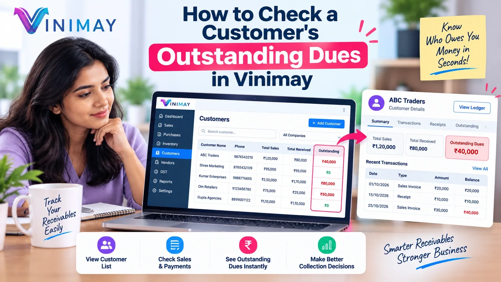 How to Check a Customer's Outstanding Dues in Vinimay