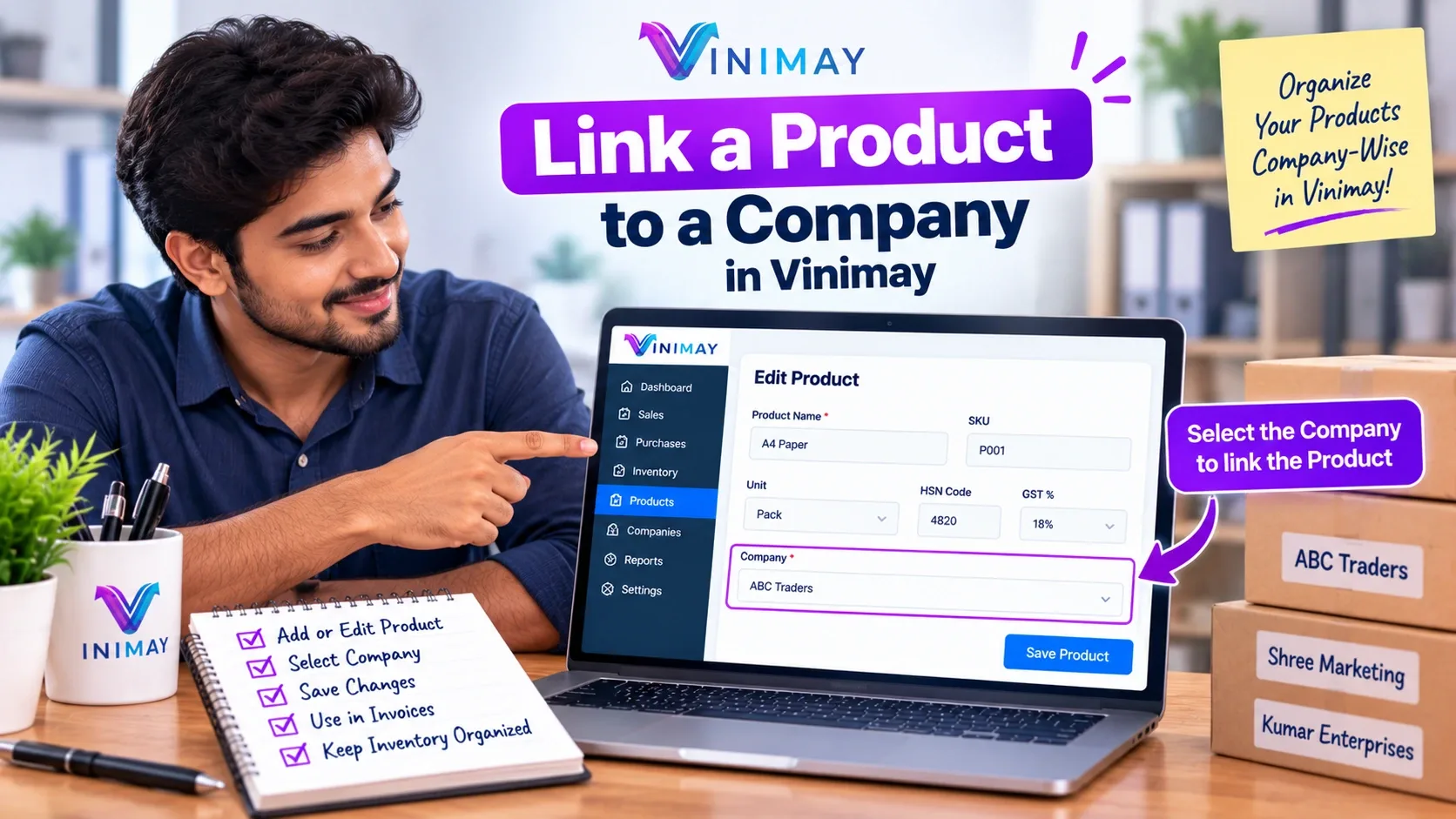 Link a Product to a Company in Vinimay