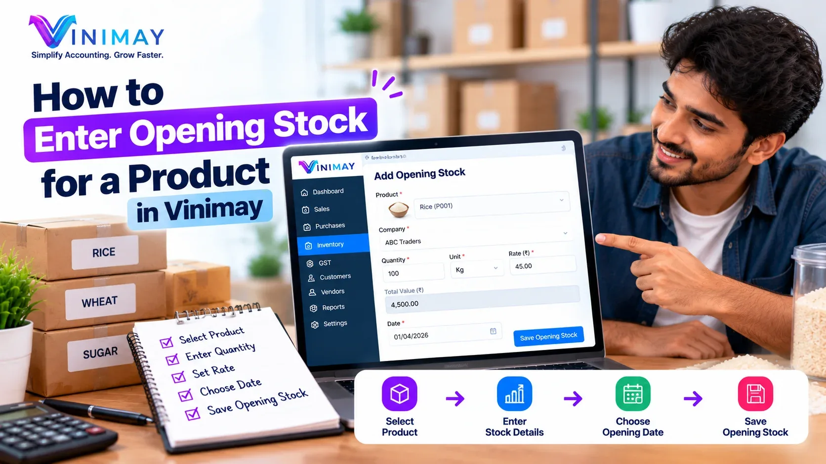 How to Enter Opening Stock for a Product