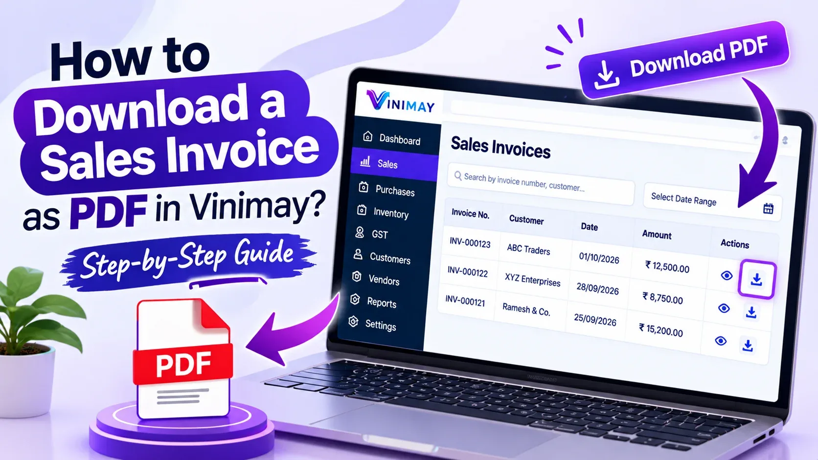 How to Download a Sales Invoice as PDF in Vinimay?