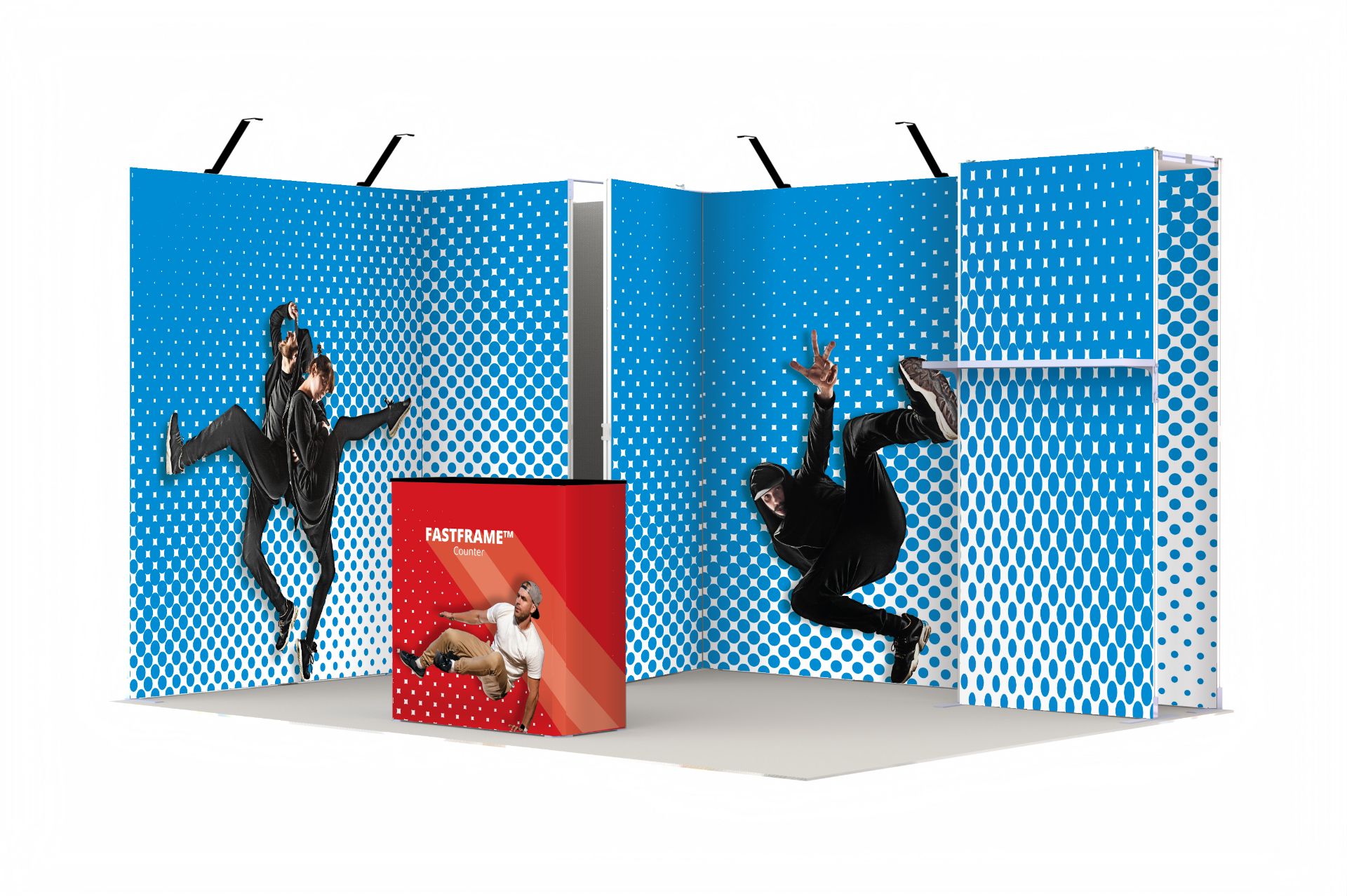 Fastframe indoor modular display configuration