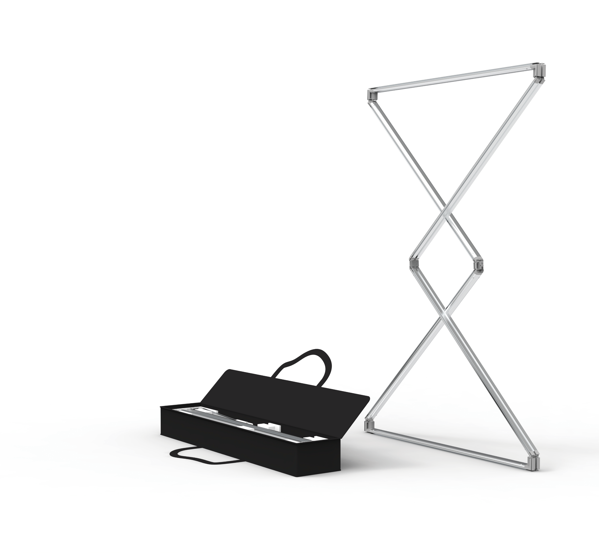 Fastframe pre-assembled collapsible aluminium frame