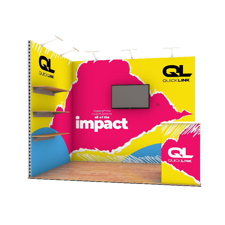 3x2 QuickLink rental exhibition stand render