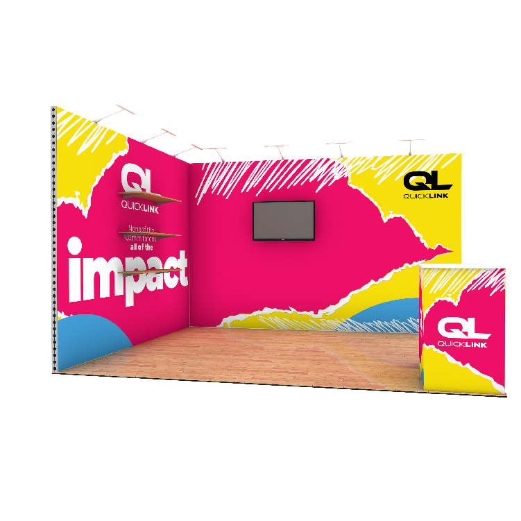3x4 QuickLink rental exhibition stand render