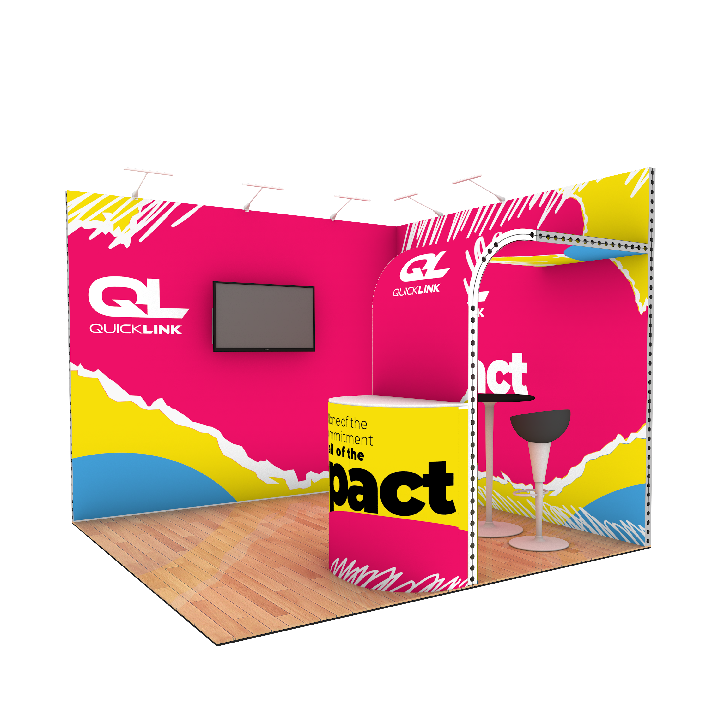 QuickLink 3x3 Exhibition Stand design 3 view 2