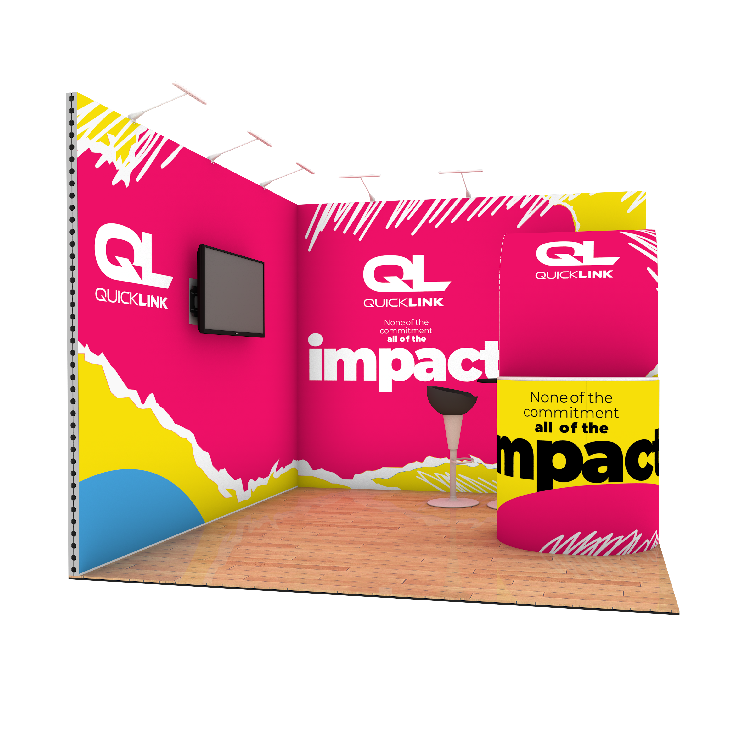 QuickLink 3x3 Exhibition Stand design 3 view 1