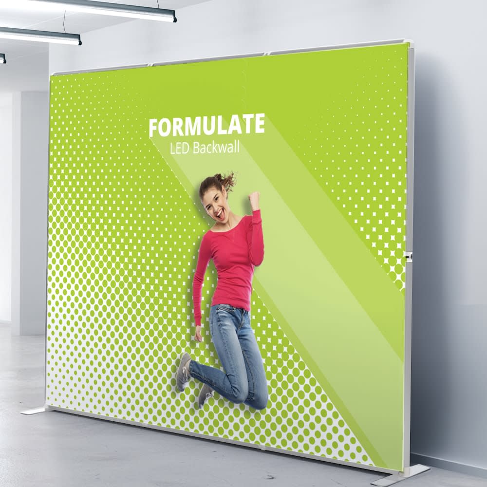 Formulate LED illuminated backwall