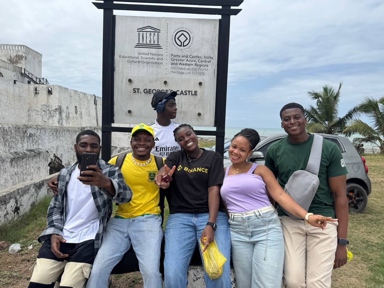 Having fun at Elmina Castle