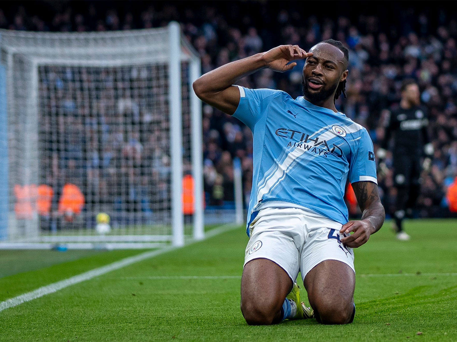 Semenyo celebrating a goal he scored