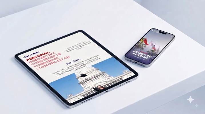 Arlington Academy Website Mockup