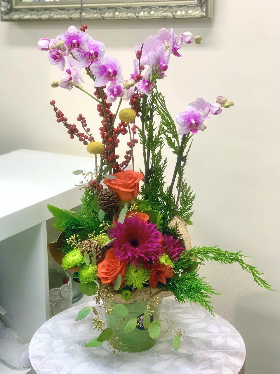 Vivid Graceful Symphony Orchid Plant Mixed Florum Bouquet