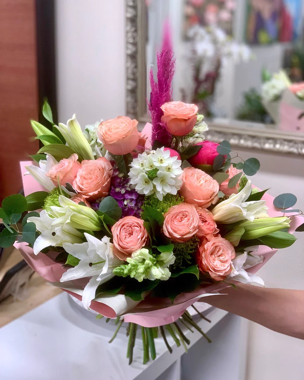 Peach Blush Serenity Florum Bouquet
