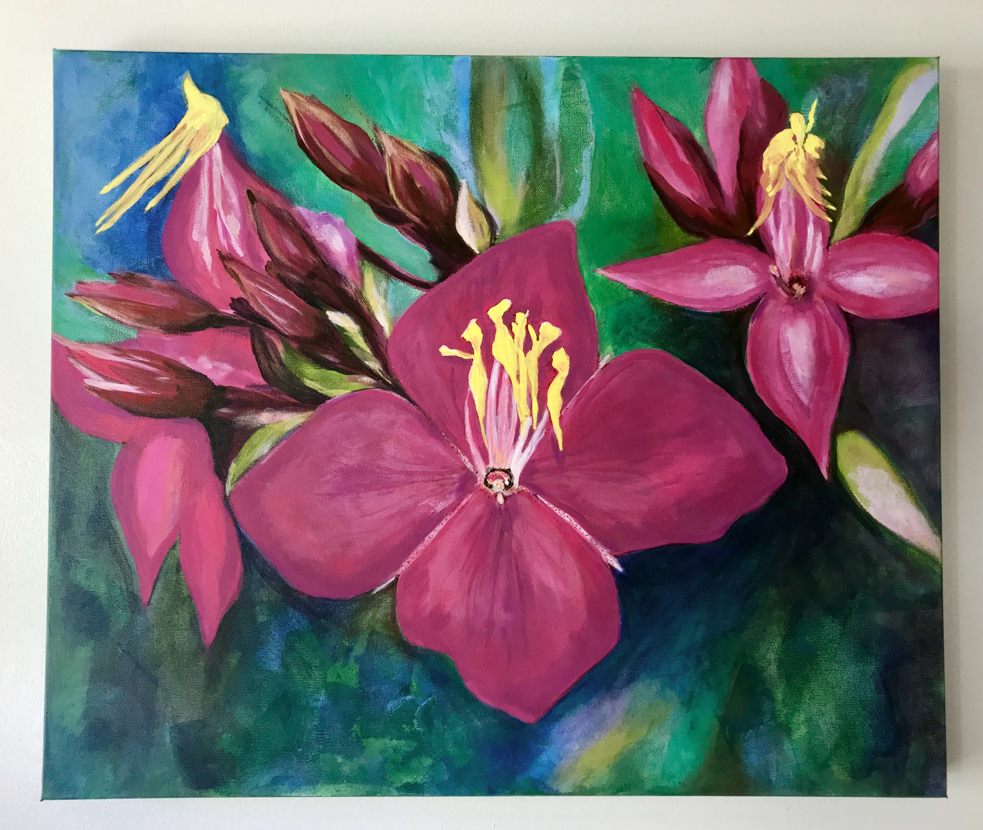 Pink Dream - Original Acrylic Painting Florum Bouquet