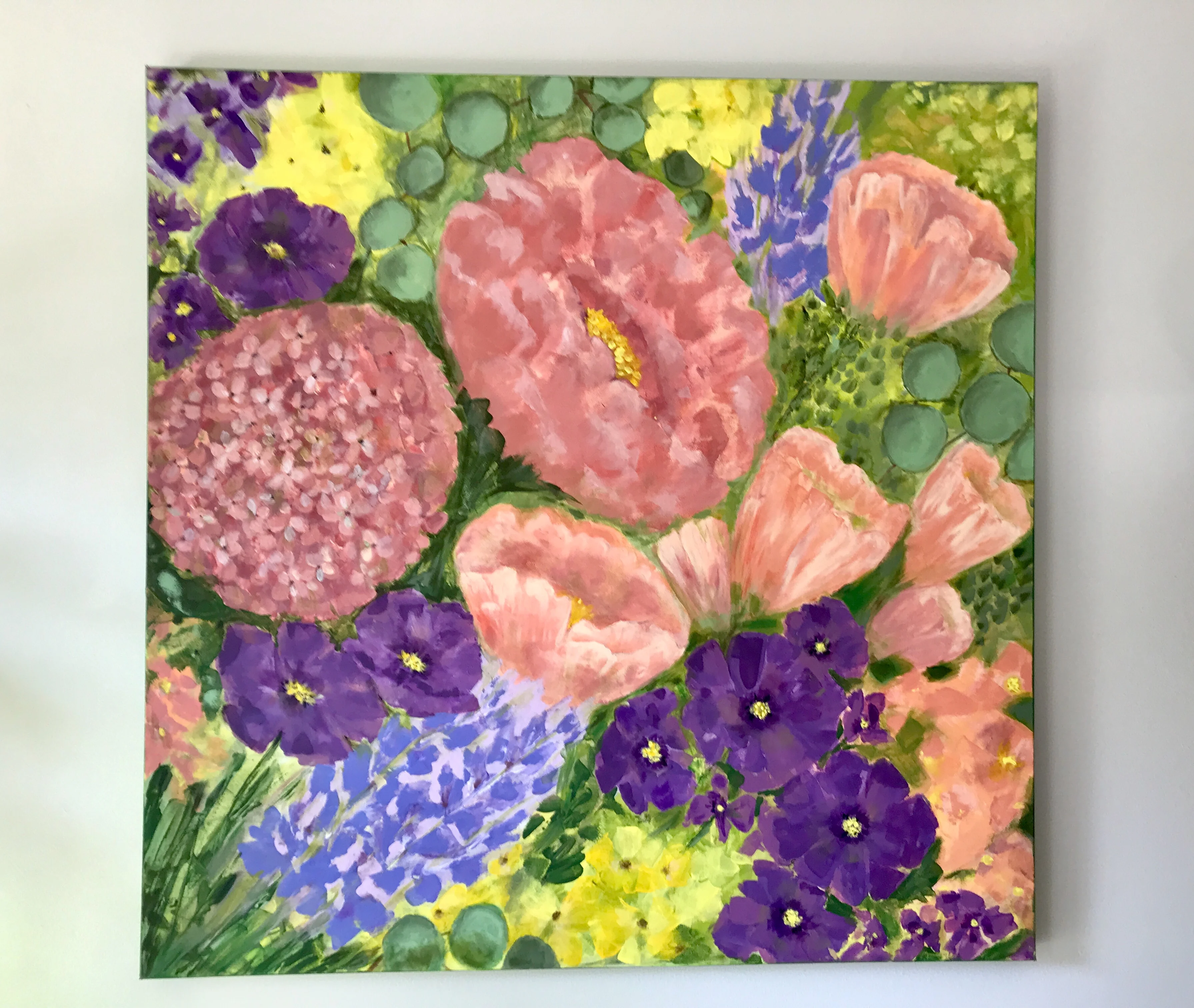Flower Symphony - Original Acrylic Painting Florum Bouquet