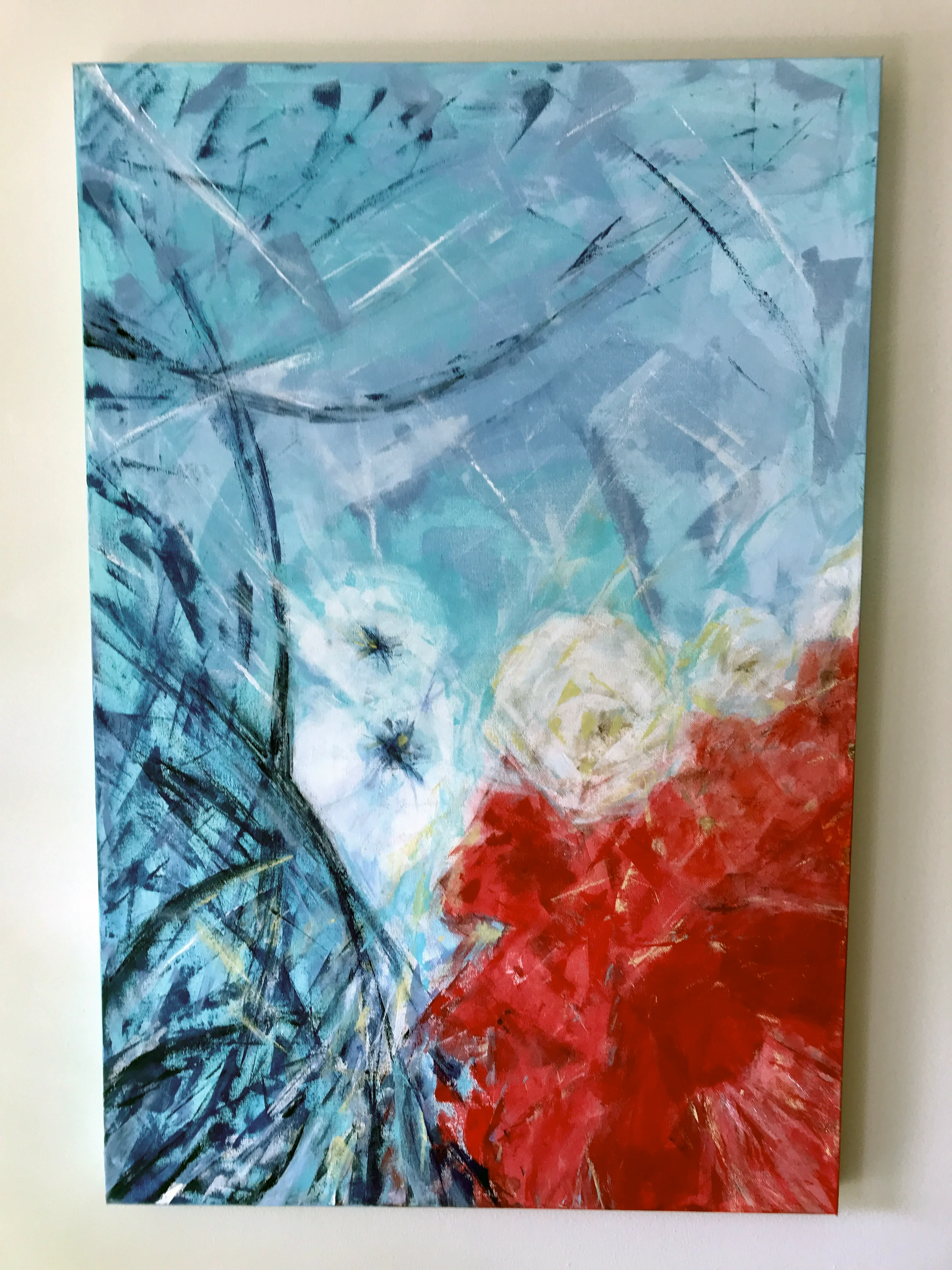 Ice and Fire - Original Acrylic Painting Florum Bouquet
