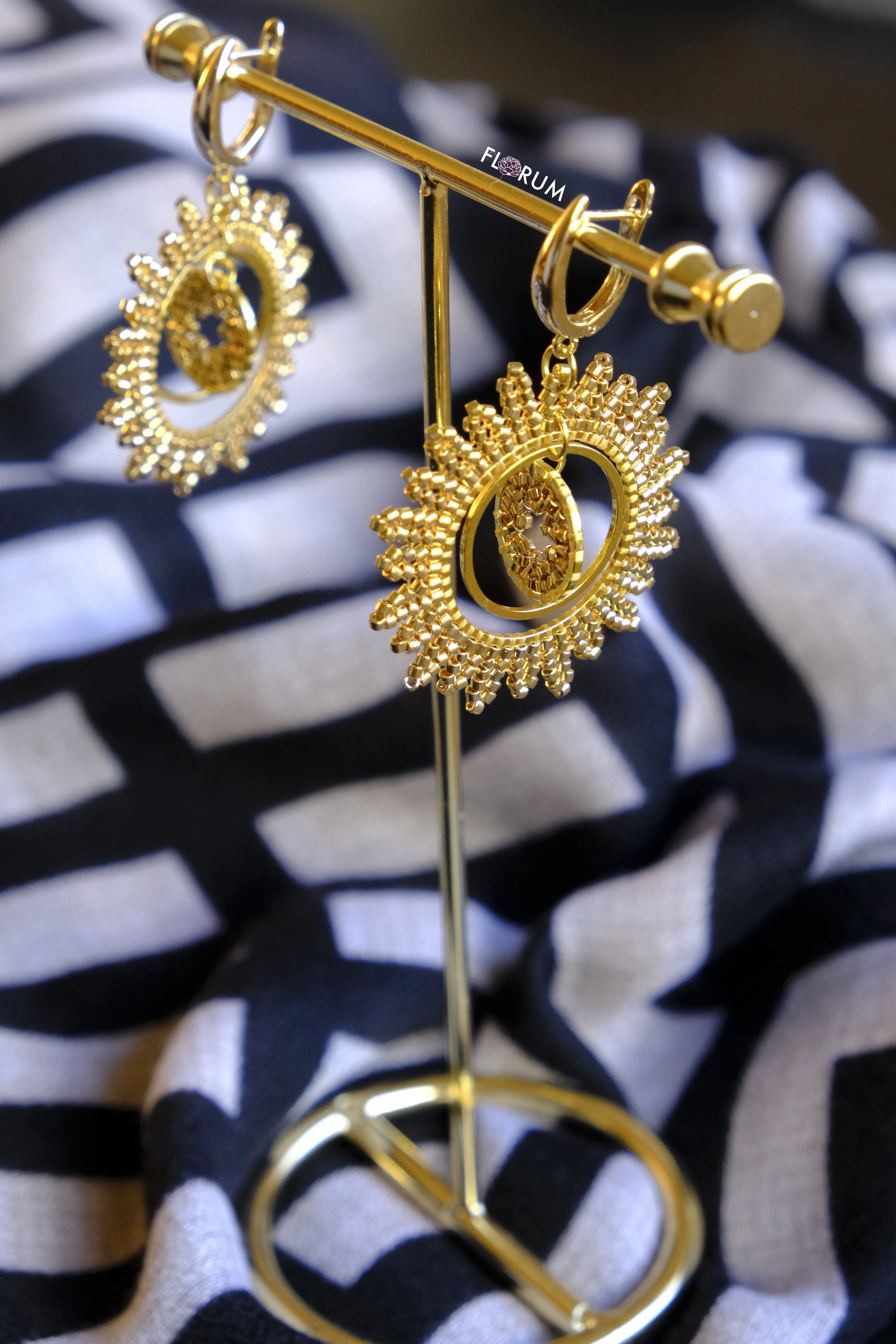Golden Sun 24k Beaded Earrings