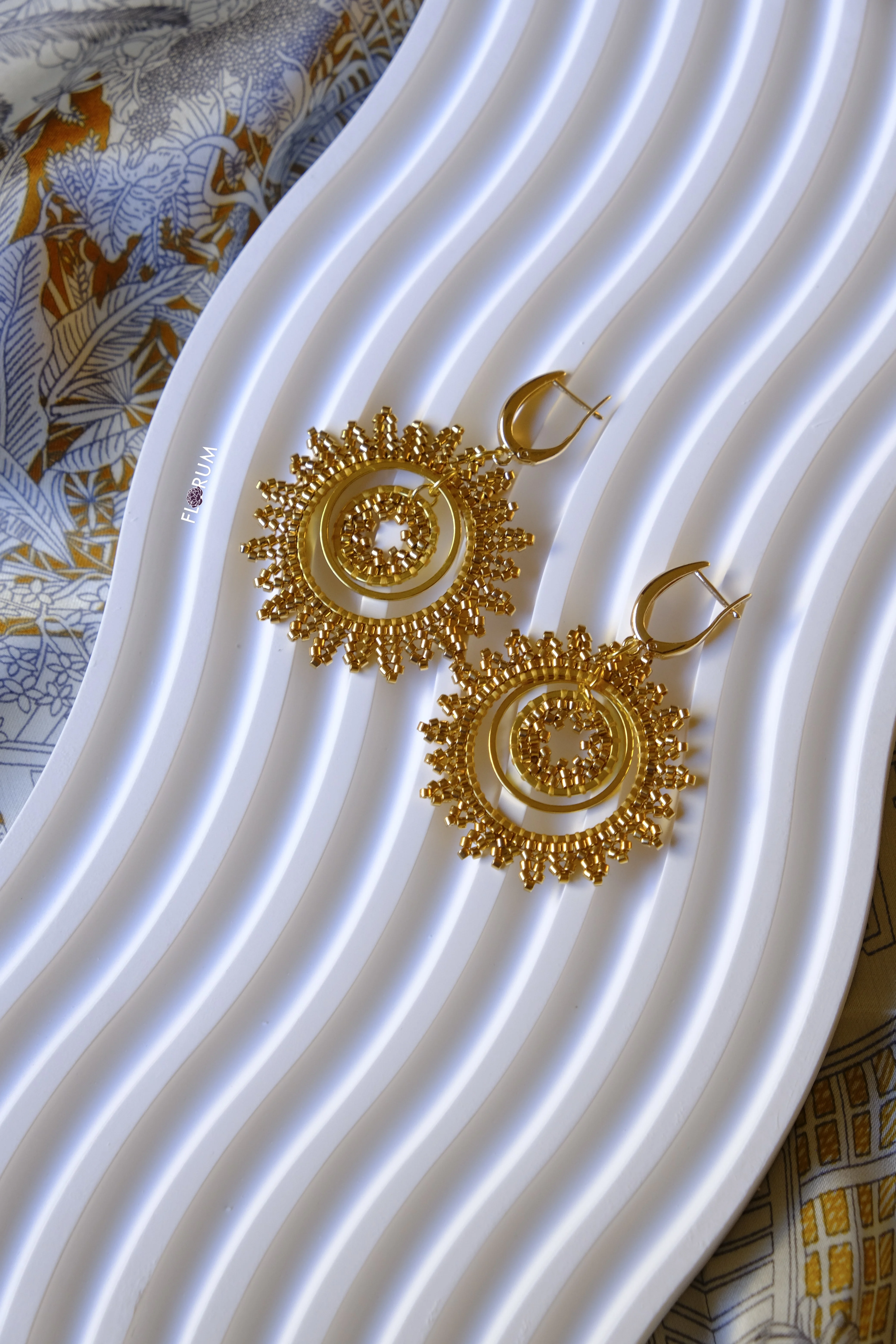 Golden Sun 24k Beaded Earrings