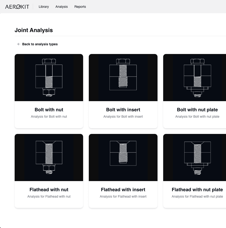 Analysis configurations page
