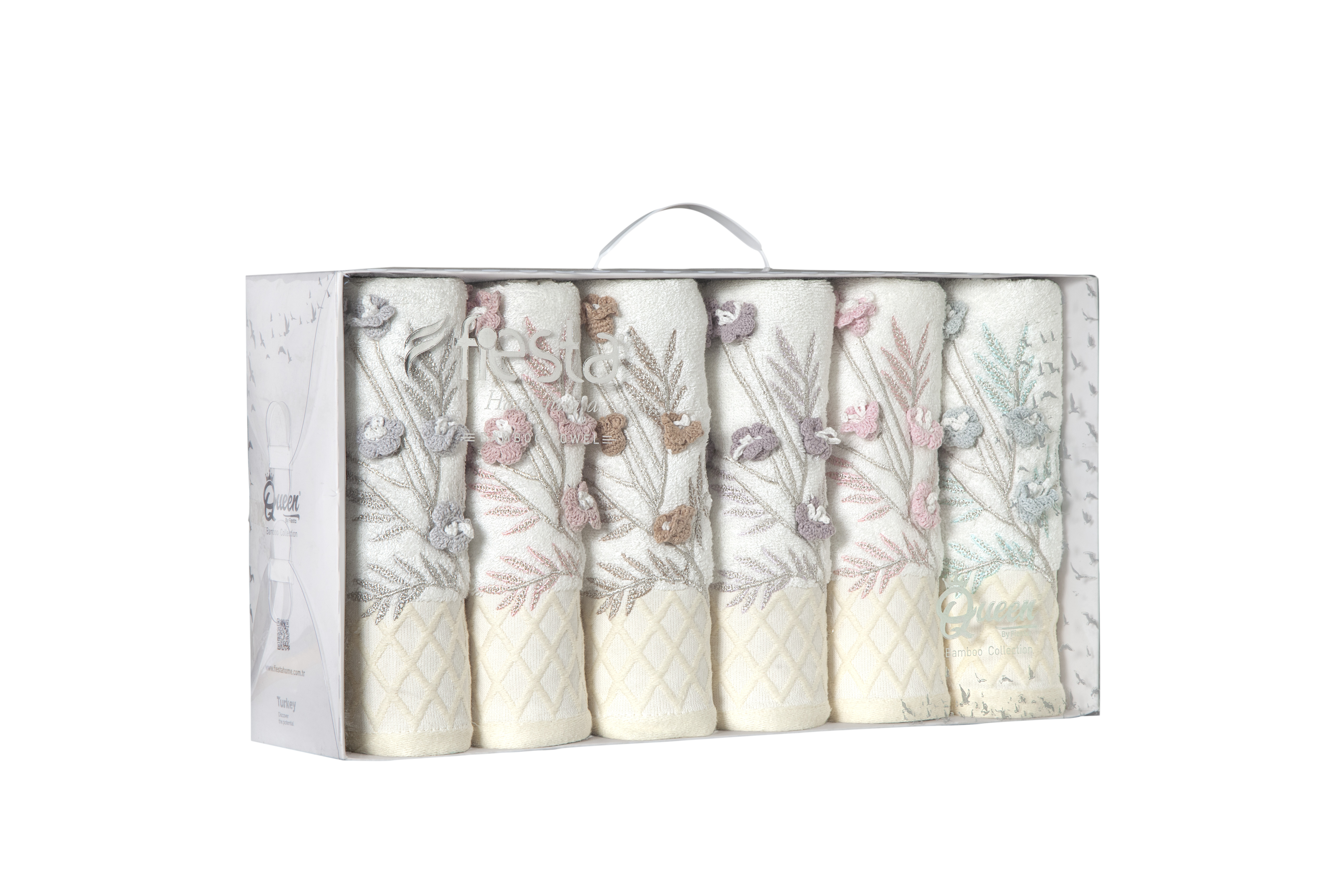 FİESTA SAKURA BAMBU İŞLEMELİ EL YÜZ HAVLUSU 4