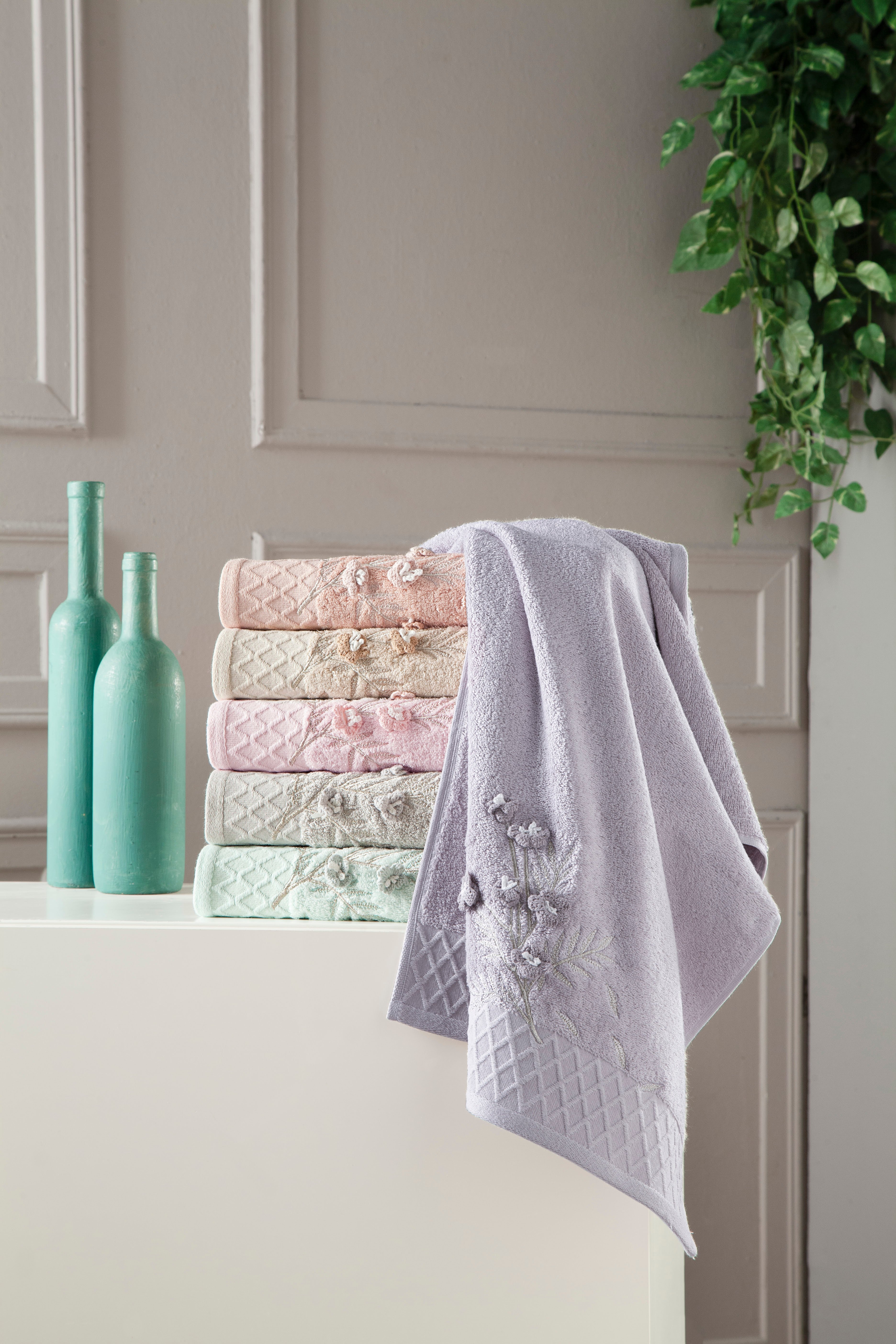 FİESTA SAKURA BAMBU İŞLEMELİ EL YÜZ HAVLUSU 5