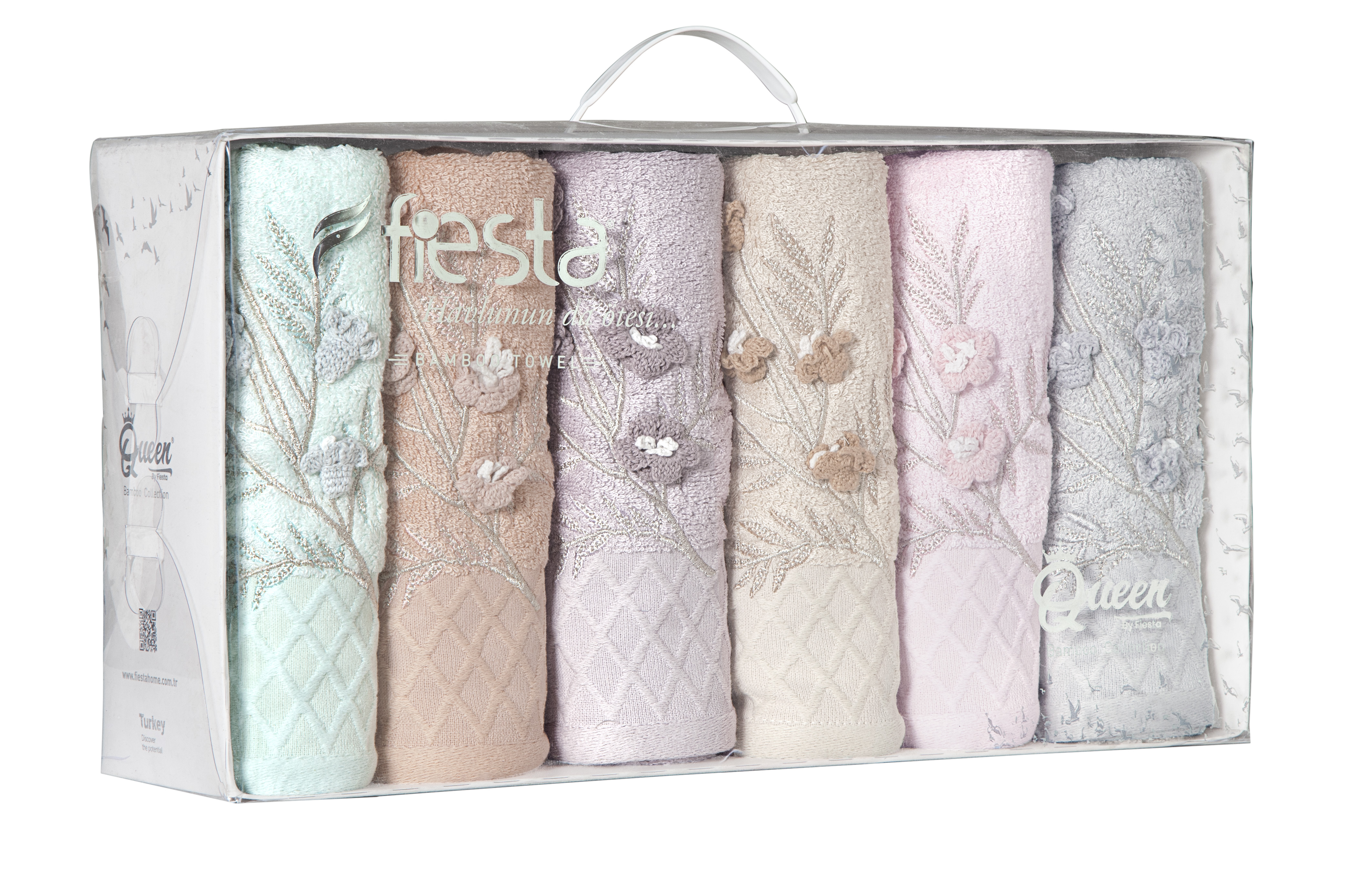 FİESTA SAKURA BAMBU İŞLEMELİ EL YÜZ HAVLUSU 8