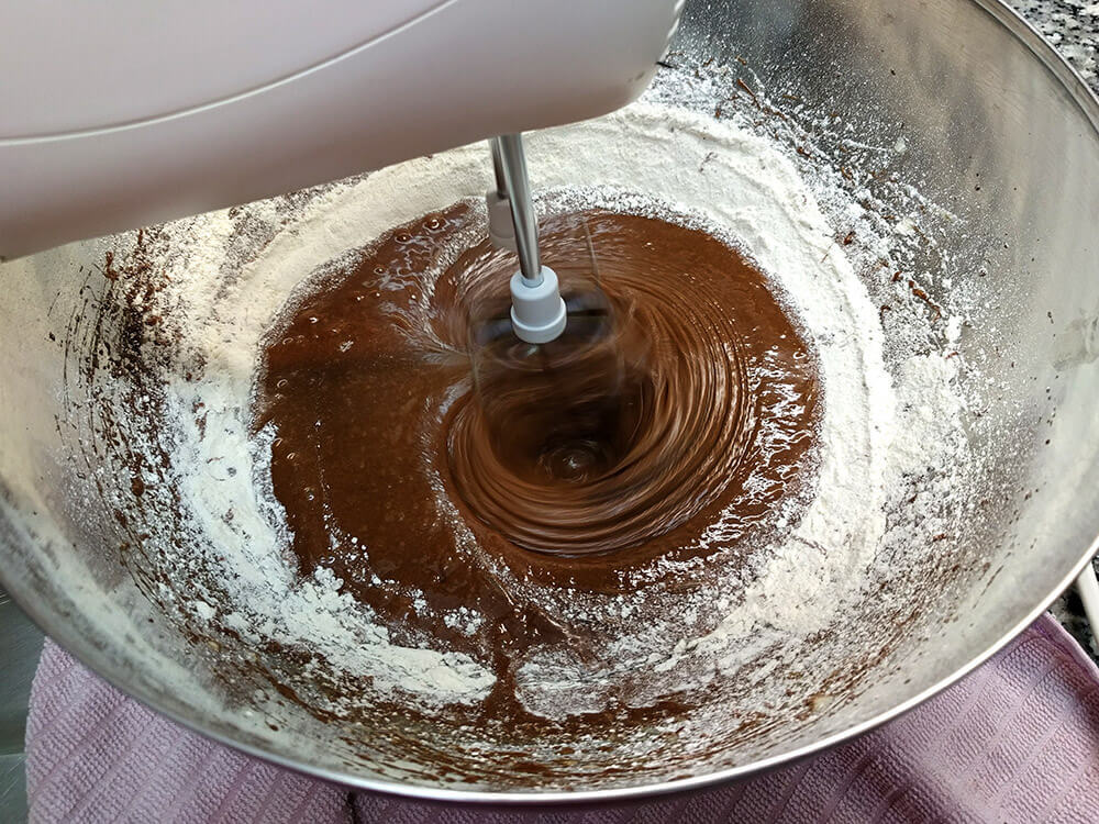 Masa de brownie.