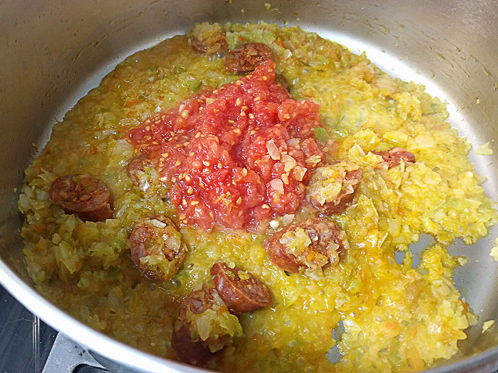 Sofrito base para las lentejas
